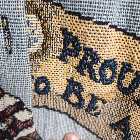 Vintage Sugar Street Weavers Boyds Bears Patriotic Jacket Size L-XL USA Damaged - Picture 7 of 16